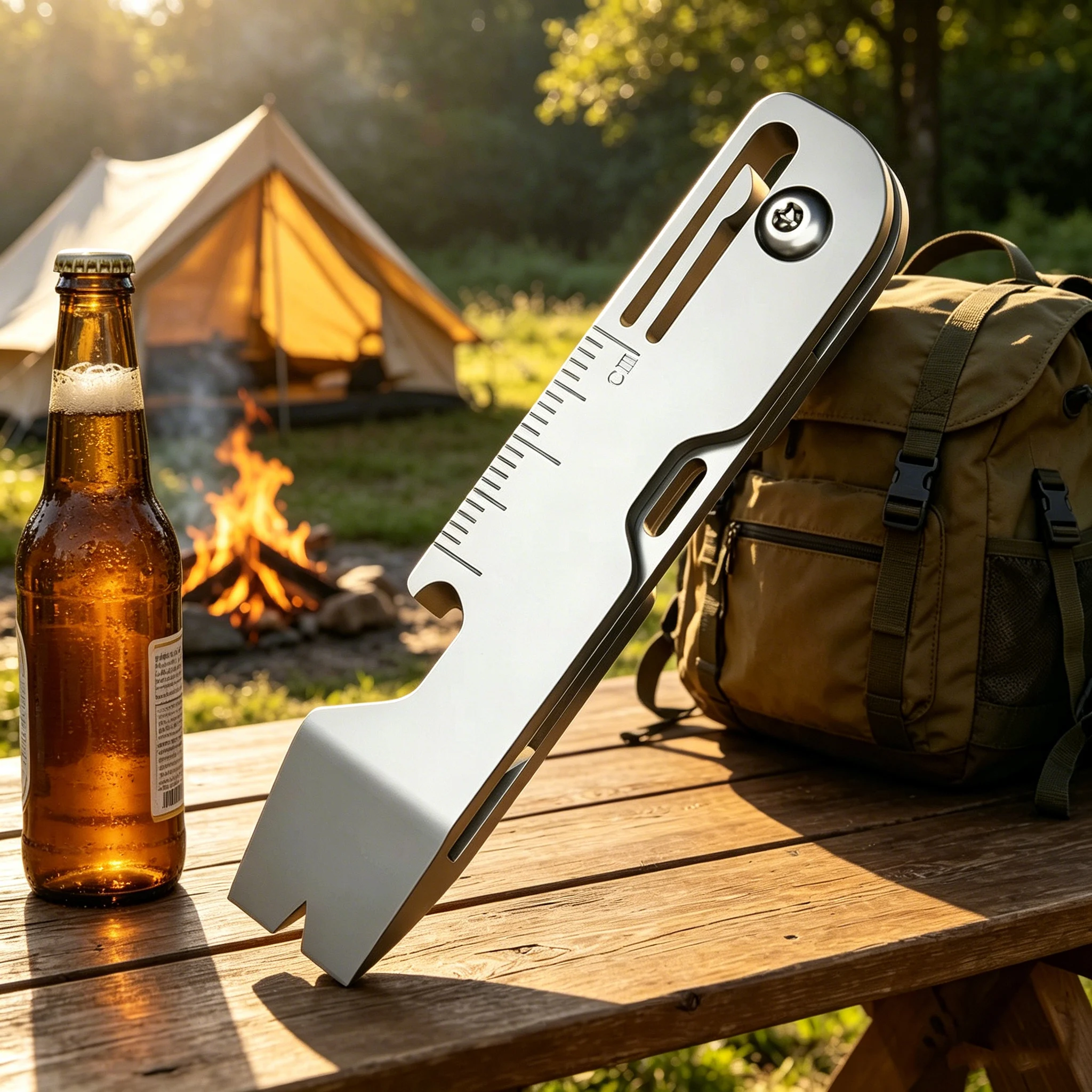Outdoor Power Bar - Titanium Alloy Multi-Function Keychain Folding Knife