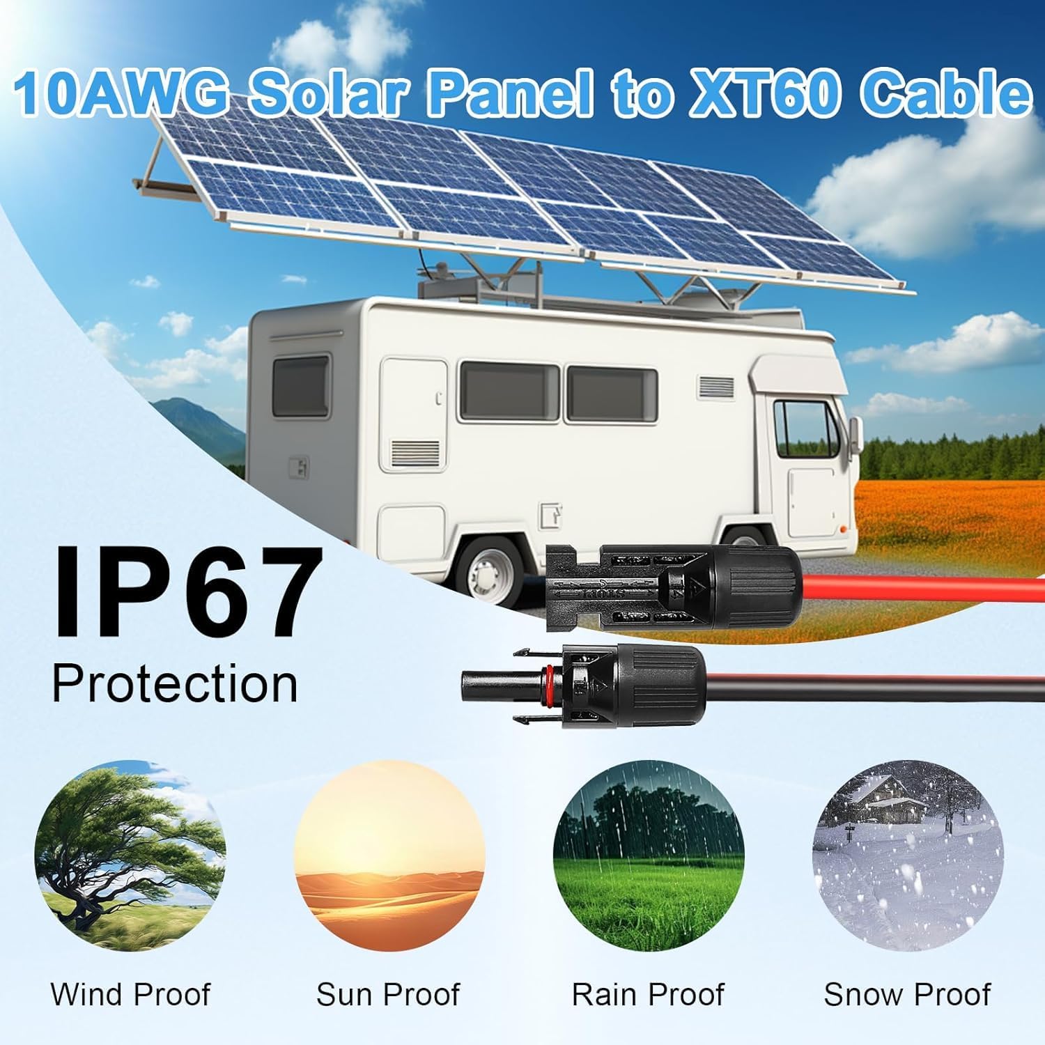 Solar Connector to XT60 Cable  - Outdoor Power Extension Cord review and price